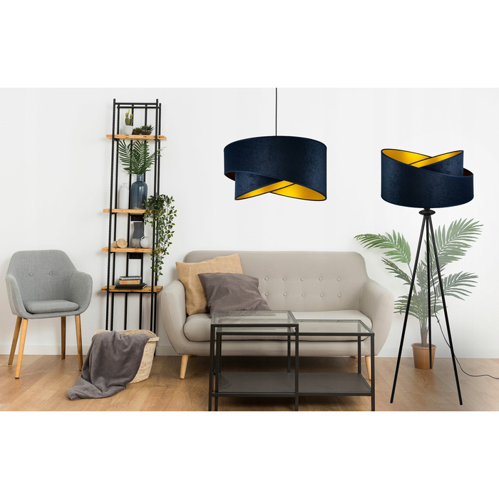 Підлоговий торшер Glimex з абажуром, патрон E27, 60 Вт, чорний з жовтим