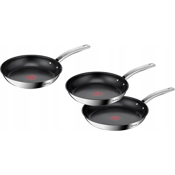 Набір сковорідок TEFAL Intuition (24, 26, 28 см) для індукційних плит, сталь з антипригарним покриттям