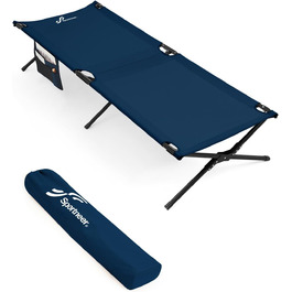 Розкладне ліжко Sportneer для кемпінгу та відпочинку на природі (199x73 см, блакитне)