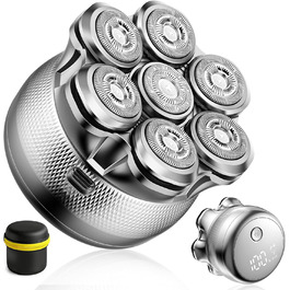 Електрична бритва для гоління голови Glatzen Herren, бездротова, для сухого та вологого гоління, з гнучкою голівкою та магнітною насадкою