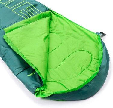 Дитячий спальний мішок Meteor Premium Kinder Schlafsack для кемпінгу та відпочинку на природі. Легкий, ультралегкий, для дітей та підлітків. Колір: темно-зелений / зелений.