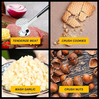 Кухонний молоток для м'яса Lrocotanc – ідеальний для шніцелів, стейків та курки, ергономічна ручка, міцний дизайн