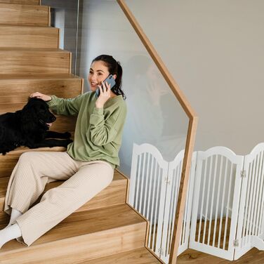 Захисне ворота Relaxdays для собак та котів, біле, 70 x 205,5 см, розкладне