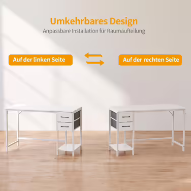 Cubiker Computer Desk for Home Office with Drawers, 100 cm Small Desk for Studying and Writing, modern simple PC table, Brown 100 x 48 cm Brown