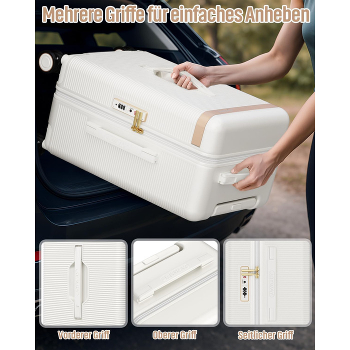 Чемодан Joyway ABS, ручна поклажа, 56 см, білий. З TSA замком, відкидним внутрішнім відділенням та подвійними колесами.