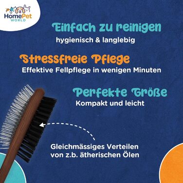 Двостороння щітка для собак та котів HomePetWorld - для догляду за довгою та середньою шерстю, видалення ковтунів та підшерстя