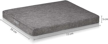 Килимок для собак ONVAYA® з піною з пам'яті | Ортопедичний | Можна прати при 95°C | Сірий | Розмір S | Матрац для собак | Підстилка для собак | Килимок для лежання (78 x 55 x 5 см)