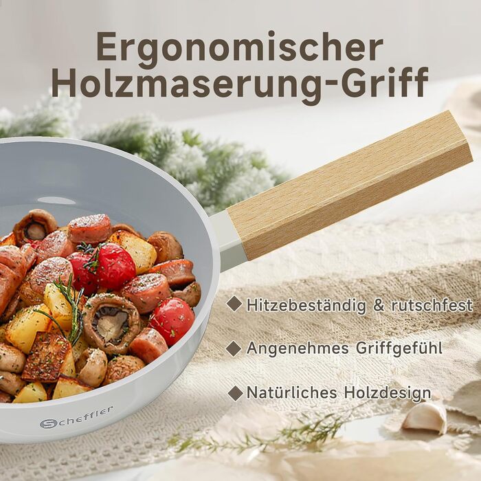 Scheffler Nonstick Fry Pan Set - 20/24/28cm - Compatible with All Cooktops