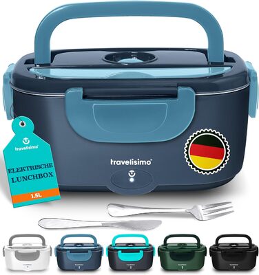 Electric Lunch Box 80W Food Container, Warm Lunch, 1.5L Food Warmer Box 3-in-1 Electric Lunch Box 12V/24V/220V, Portable Food Heater for Work, Car, Truck