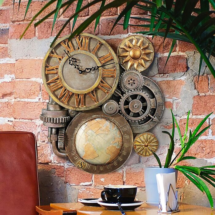 Design Toscano Sculptural Wall Clock, Dimensions: 5 x 15 x 44.5 cm