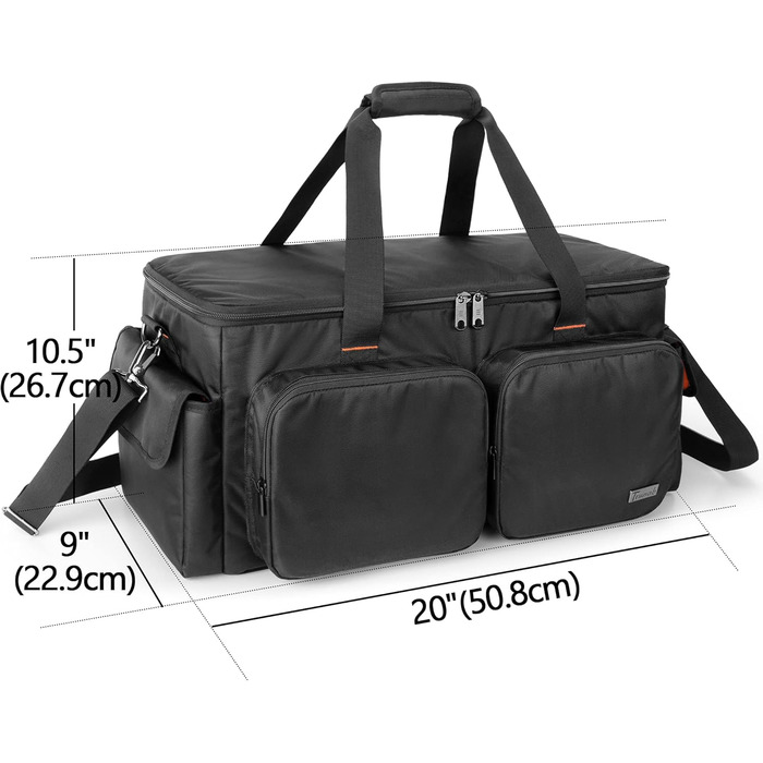 Сумка для DJ Trunab з органайзером для кабелів, знімним м'яким дном та 9 перегородками. Містка сумка для DJ-обладнання, музичних інструментів та аксесуарів