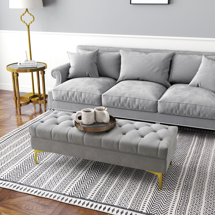 HOMCOM Bench Bed Bench Shoe Bench with Raised Legs in Light Grey 118x45x42cm for Bedroom and Hallway