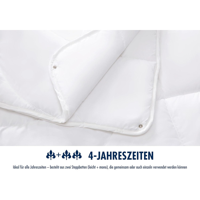 Irisette Merino 4-Season Duvet – Made in Germany - Wool duvet made from Merino wool, 155 x 220 cm, Öko-Tex certified 155 x 220 cm 4-Season Duvet
