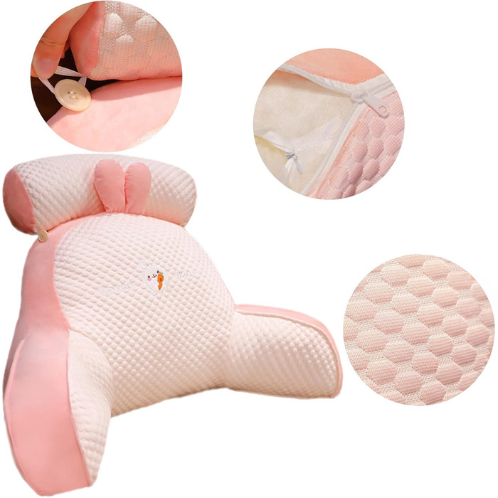 Підголовник для ліжка з підлокітниками, подушка для читання з підголовником та підлокітниками - для читання, відпочинку та перегляду телевізора (60x40 см)