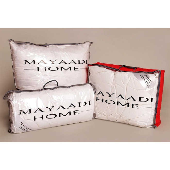 Ковдра з пуху Mayaadi Home 135x200 см, 2000 г, 70% гусиний пух, 30% перо, 100% бавовна, антиалергенна, вироблено в Європі