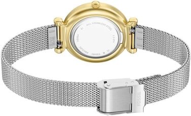Жіночий наручний годинник Fossil Carlie, золотистий кварцовий механізм, сталевий браслет (28 мм, Rich Gold)