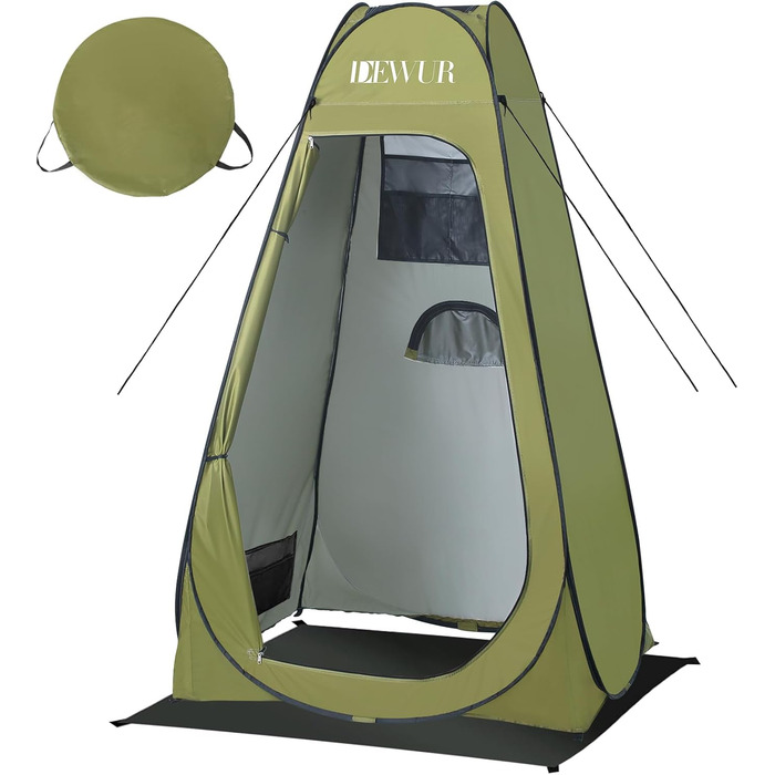 Camping Privacy Tent with Shower - Pop Up Changing Room & Toilet Shelter - UV 50+ Protection - Portable Outdoor WC Tent for Camping & Beach - Includes Carry Bag