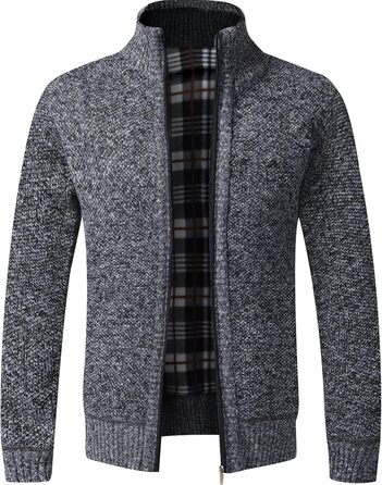 Кардиган чоловічий GESTORE: в'язаний, флісовий, в стилі Тратенджаке, сірий (3XL, темно-сірий)