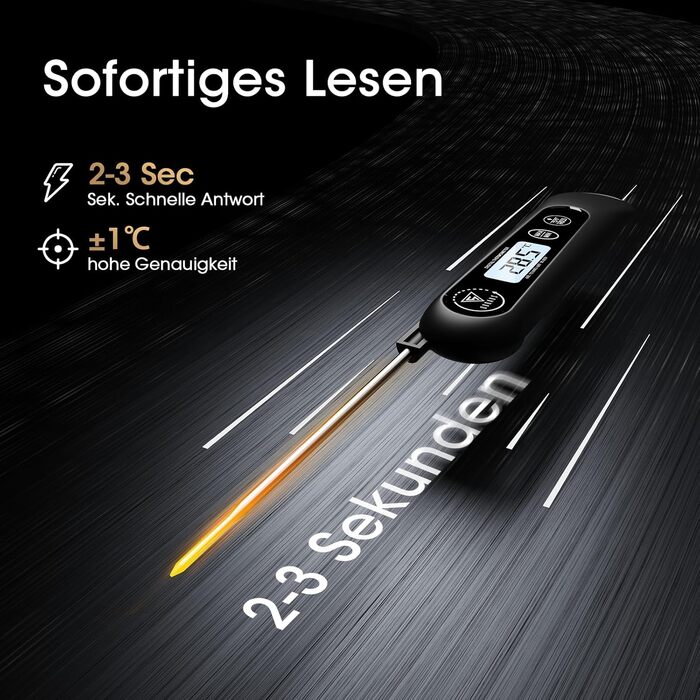 Цифровий кухонний термометр DOQAUS для приготування м'яса, випічки та грилю з LCD екраном