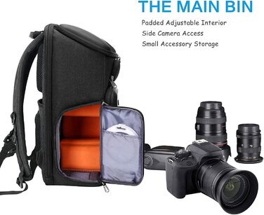 Рюкзак для фотоапарата MOSISO DSLR/SLR (17.3 дюйми), водонепроникний, з жорстким переднім відділенням, відділенням для ноутбука, тримачем для штатива та дощовиком, сірий