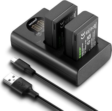 Запасний акумулятор NEEWER EN-EL25 та USB зарядний пристрій (2 шт.) 1350mAh, сумісний з Nikon Z30 Z50 ZFC