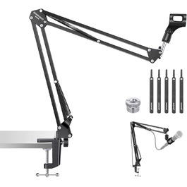 Кріплення для мікрофону Neewer MS006 – Шарнірний мікрофонний стійка з кріпленням 3/8' - 5/8' для Blue Yeti, Snowball, Quadcast та інших мікрофонів (до 1.5кг)