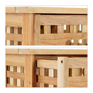 Relaxdays Walnut Bedside Table with 2 Drawers
