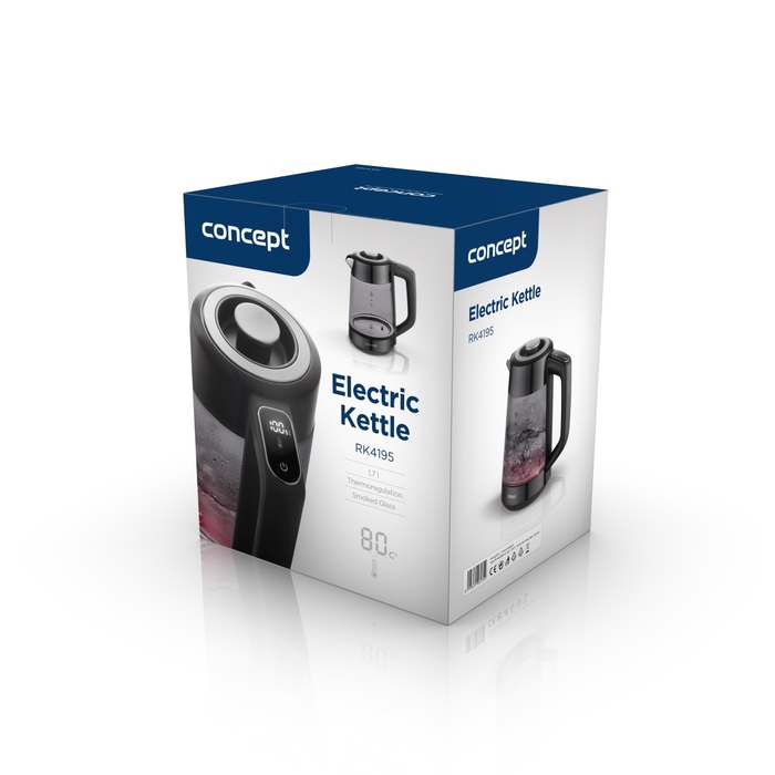 Електричний чайник Concept RK4195, 2200 Вт, 1,7 л, сріблястий/сірий