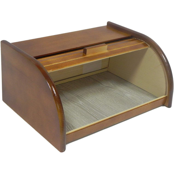 Дерев'яна коробка для хліба, розкривна/розкладна, різні моделі, темний коричневий колір, розмір Large