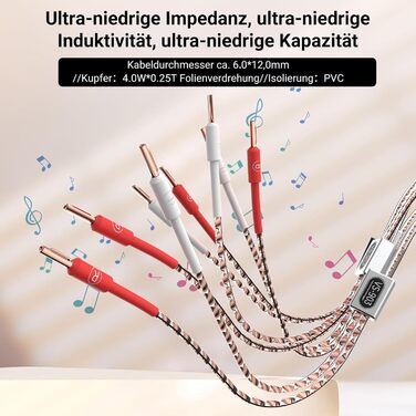 Акустичний кабель Tertullus VS903 Hi-Fi 2.5м, мідний OFC 17AWG (1.0 мм²) з банановими роз'ємами (B-B), преміум-якість