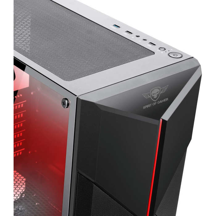 Комп'ютерний корпус Spirit of Gamer Gamer Clone III з RGB підсвічуванням - ATX/mATX/ITX Tower з металевою передньою панеллю та скляною бічною панеллю