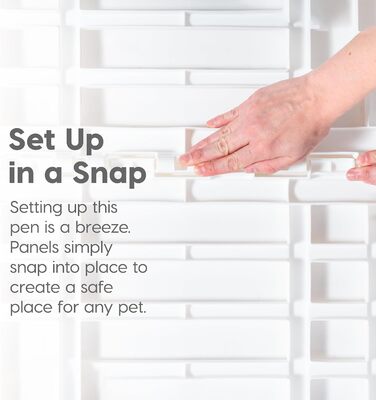 Клітка для собак IRIS USA 586690, пластикова, з дверцятами, 8 панелей, 61 см, біла