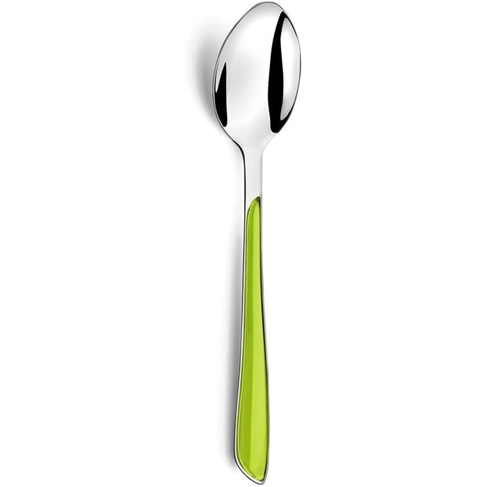 Amefa ECLAT Cutlery Set, 24-piece, for 6 people, 6 x spoons, 6 x forks, 6 x knives, 6 x coffee / tea spoons, 18/0 stainless steel, rust-proof & polished, colored handles, anise green, dishwasher-safe