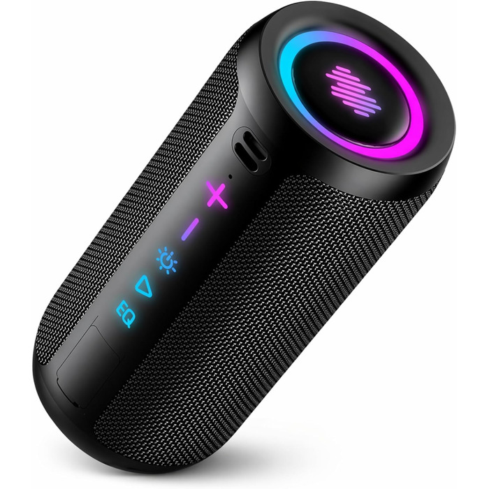 Портативна Bluetooth колонка TIMU з підсвіткою, 25 Вт, IPX7, 20 год, AUX, TF-карта, чорна