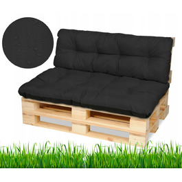 Подушка Superkissen24, 120 x 80 x 7 см, чорна