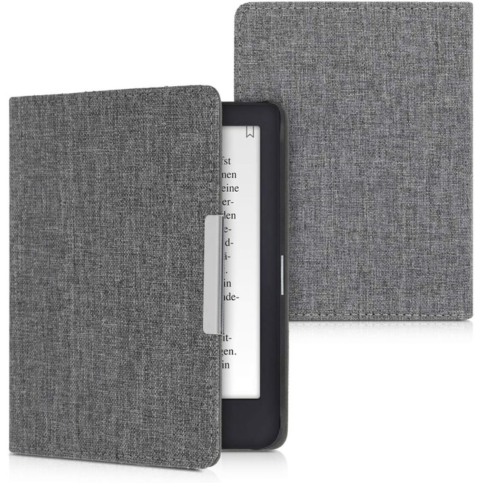 Чохол kwmobile для Tolino Shine 3: тканинний захисний чохол-обкладинка, сірий