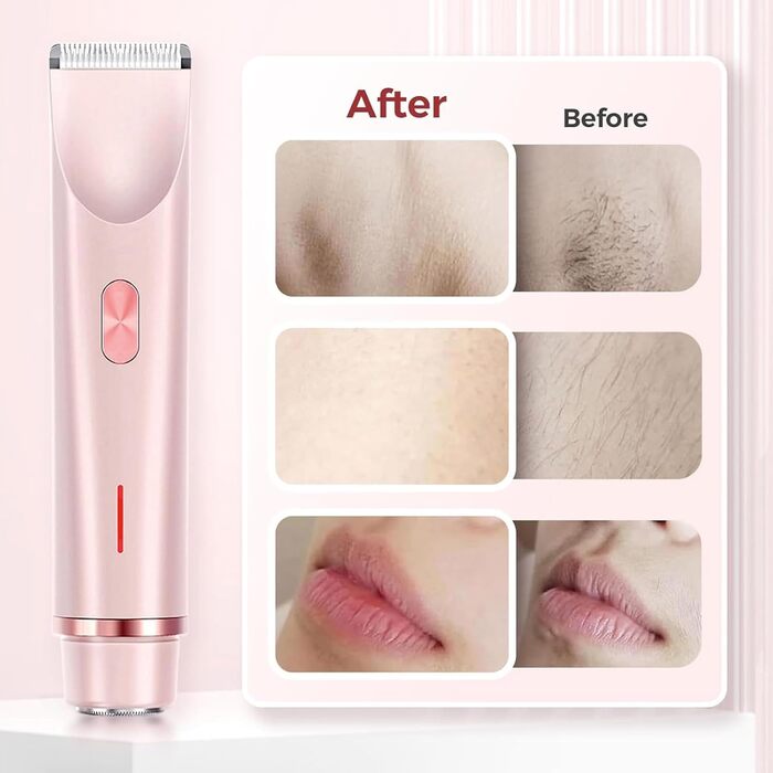 Електричний жіночий епілятор 2-в-1 Silky Glow: для тіла, обличчя, бікіні. Вологостійкий, рожевий