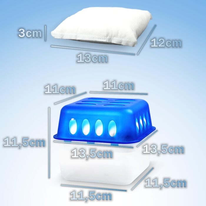 XXL Set: 4 x Dehumidifier Boxes with 20 Refill Packs, Room Dehumidifier, Moisture Stopper with Granule Bags (4 x Box + 20 x Refill Pack 400g)