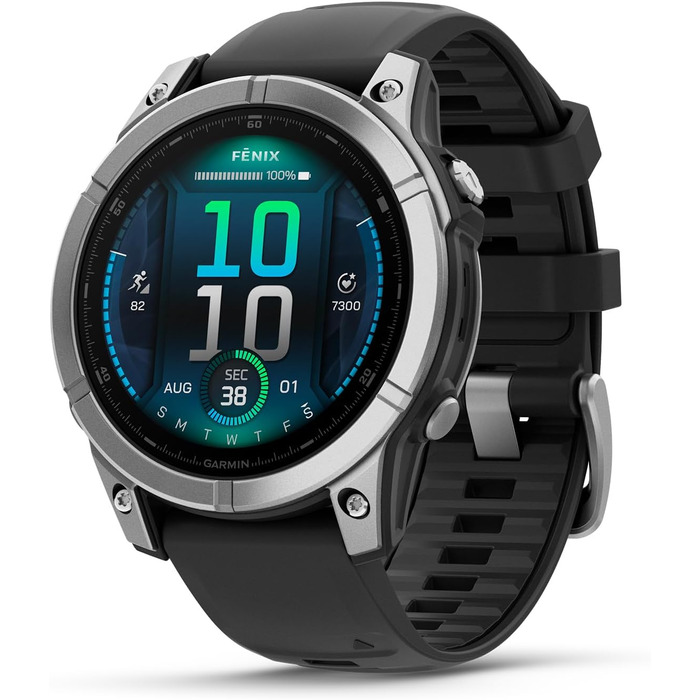 Garmin fēnix 8 – Мультиспортивний смарт-годинник, 1.3' AMOLED дисплей, до 10 днів роботи від акумулятора, 80+ спортивних/зовнішніх додатків, топографічні карти, ЕКГ, телефонні дзвінки, музика, ліхтарик (fenix E, 47 мм, нержавіюча сталь/чорний)
