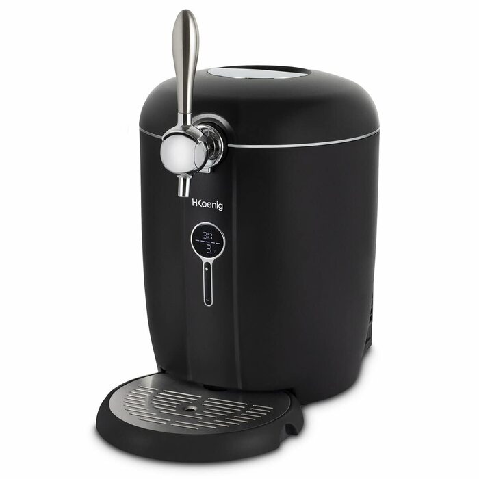 Система розливів пива H.Koenig - сумісна з усіма 5-літровими баками з нержавіючої сталі, інтегрована система охолодження, регулювання температури від 2°C до 12°C, 65 Вт, неслизькі ніжки (BW1688)
