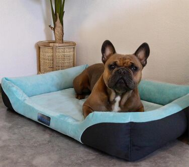 Ліжко для собак, подушка для собак - ліжко-кошик з високим бортиком, 80x120, 70x100, 60x80, 40x50, блакитний колір, розмір 70x100 см