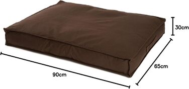 Premium Dog Bed, Dog Mat, Washable Canvas, Orthopedic Memory Foam, Viscoelastic Filling, Soft Dog Bed for Small Dogs, Vintage Canvas Fabric, Mattress PDB1007 S 65x50 Dog Sofa (L 90 x W 70 x H 15 cm, brown)