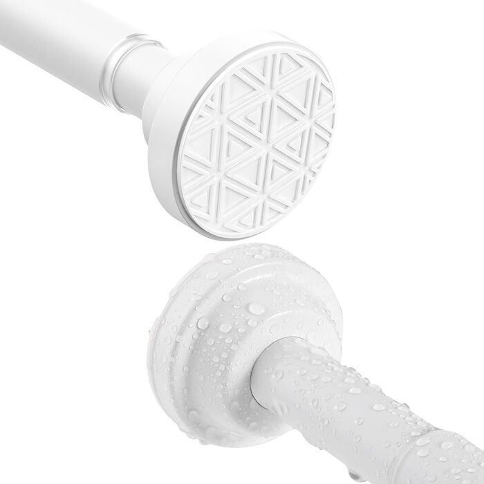 Телескопічна штанга для карнизів 60-130 см, висувна, з нержавіючої сталі, для штори, шафи, ванної кімнати, вікна або дверей (48-200 см, білий)