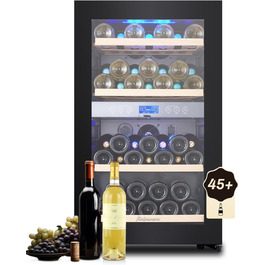 Kalamera 45 Bottle Dual Zone Wine Refrigerator - 120 Liter Capacity with LCD Display