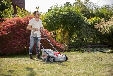 IKRA Elektro Scarifier Lawn Aerator IEVL 1838, 40l Collection Basket, Working Width 38cm, Adjustable Working Depth
