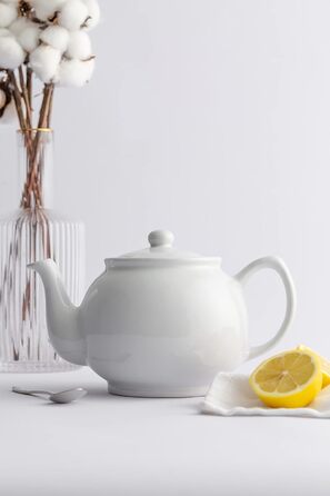 Чайник із кераміки Price & Kensington 1100 мл, пастельний білий, на 6 чашок