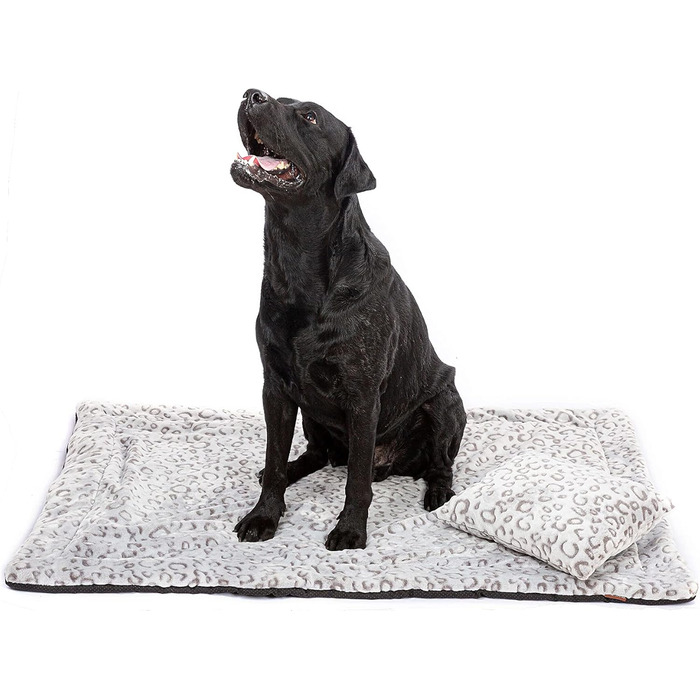 М'яка ковдра для собак та котів Raikou з плюшевою подушкою, 100x70 см, леопардовий принт, неслизька, для домашніх тварин