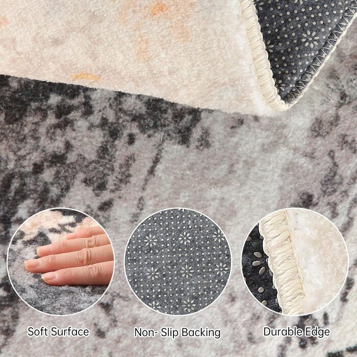 Килим Safunion для вітальні: великий сучасний абстрактний килим з коротким ворсом, м'який килим для спальні (80 x 120 см, 120 x 160 см), абстрактний коричнево-багатокольоровий