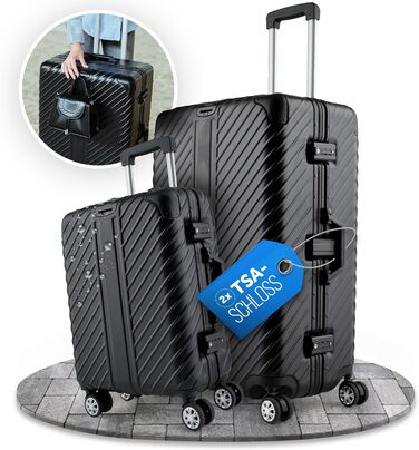 Чемодан ручної поклажі 55x40x20 з алюмінієвим каркасом | Валіза на колесах - Міцний тріумф з кріпленням для ноутбука [ВОДОНЕПРОНИКНИЙ] з захистом кутів (Ручна поклажа 20 дюймів) | Набір (29 дюймів & 20 дюймів)