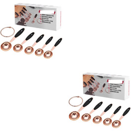 2-piece measuring spoons in rose gold measuring cup, kitchen baking utensils, stainless steel, stainless steel spoons, cocktail spoons, baking molds, stainless steel kitchen accessories, rose gold, stainless steel.
